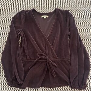 Madewell Women's Deep Purple Wrap Blouse